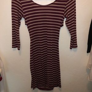 Striped Long Sleeve Mini Dress
